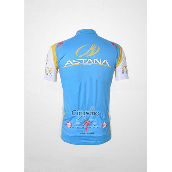 Astana Ropa Ciclismo Culotte Corto 2012 Mangas Cortas Azul Claro